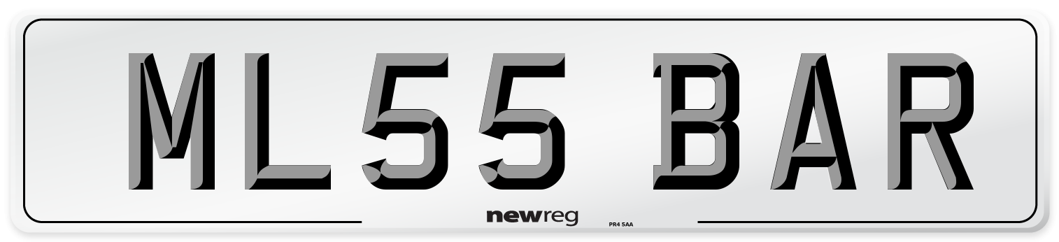 ML55 BAR Number Plate from New Reg